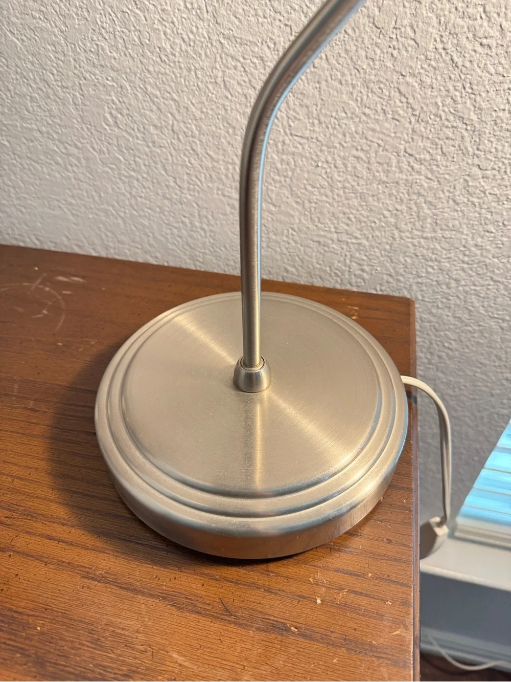 Vintage MCM IKEA Kroby Table Desk Lamp Milk Glass Brushed Nickle Finish